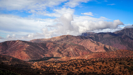The landscape of Tizi n'Test in Morocco after 2023 earthquake