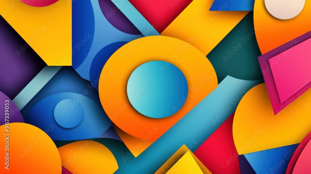 Aufkleber vibrant and bold abstract design featuring dynamic shapes, perfect for adding flair to your space or