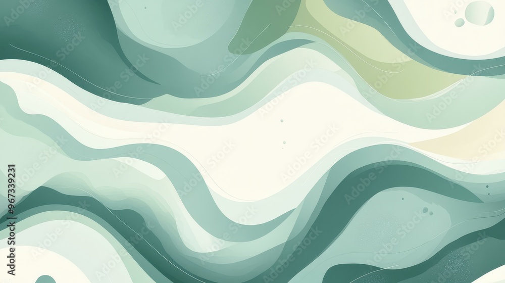 Poster unique abstract green backdrop with striking shapes and textures, ideal for modern design projects.