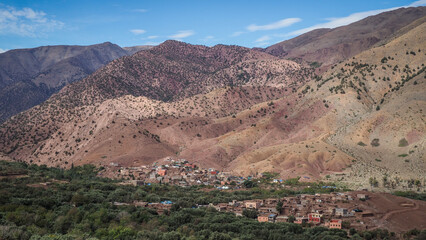 The landscape of Tizi n'Test in Morocco after 2023 earthquake
