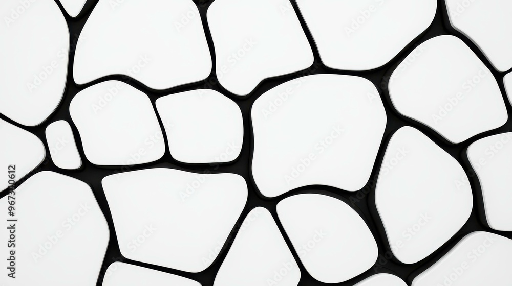 Poster a captivating black and white design featuring a unique voronoi pattern that emphasizes geometric si