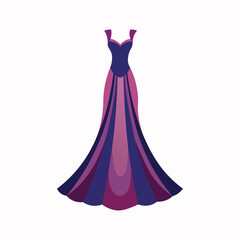 Obraz premium Ladies gown vector art illustration isolated on white background.