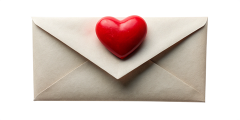 Envelope letter paper love. on transparent background