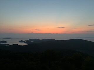 Sunset from Hum, highest peak on Lastovo island