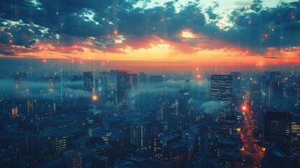 Fototapeta premium sky background with bubble chat ,business analysis and strategy as concept 