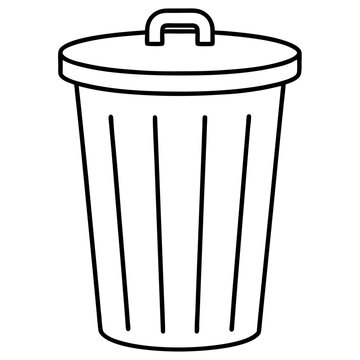 recommend clip art: trash can  outline coloring book page line art illustration digital drawing