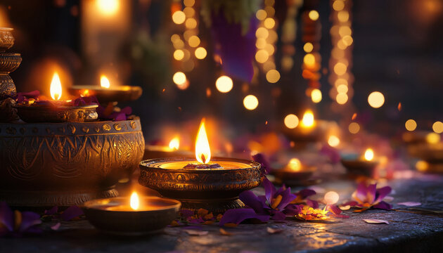 diwali festival of lights traditional oil lamp