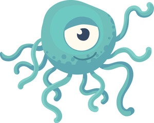 Obraz premium Cartoon bacteria mascot. Virus character, bacterias with funny face. Color microbe and disease virus isolated vector illustration icon. Monster creature organism, bacteria and microbe