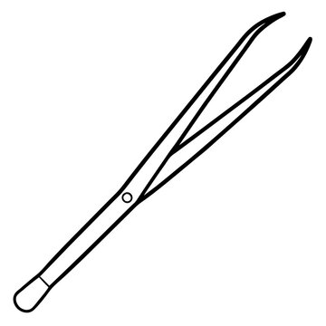 recommend clip art: tweezers outline coloring book page line art illustration digital drawing