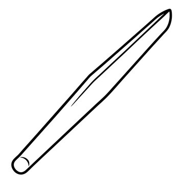 recommend clip art: tweezers outline coloring book page line art illustration digital drawing