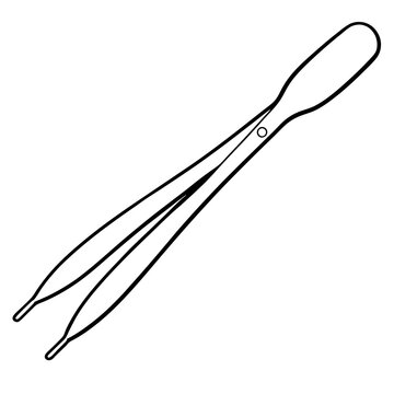 recommend clip art: tweezers outline coloring book page line art illustration digital drawing