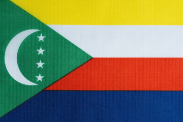 Background of national flag Comoros closeup.