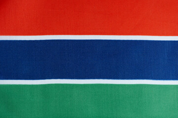 Background of national flag Gambia closeup.