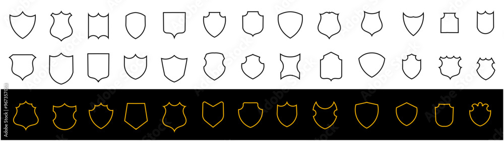 Fototapete shield icons set. protect shield vector. design elements for concept of safety and protection, vecto
