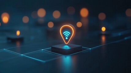 Network of connected devices with one device glowing in a different color, indicating a potential breach or anomaly in IoT security