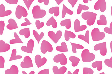 Modern abstract background with pink hearts. Vector illustration on a white background.