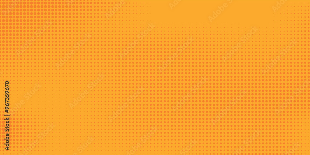 Poster dots halftone orange color pattern gradient texture with technology digital background. dots pop art