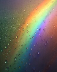 Fototapeta premium Rainbow gradient background with subtle drops of water scattered on its surface