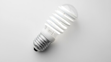 A Spiral Light Bulb on a White Background