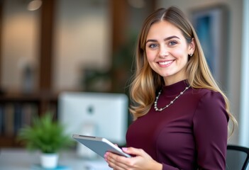 Fototapeta premium woman with laptop