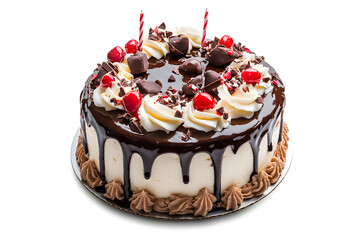 Birthday cake isolated on white
