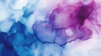 A vibrant abstract watercolor in blue and purple hues, perfect for modern decor or artistic projects.