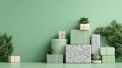 Artfully Designed Eco-Friendly Soap Packaging with Earthy Tones and Greenery for a Fresh Look. Organic Concept