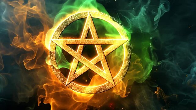 Exploring the meaning of the green pentagram in mystical rituals and symbolism at night