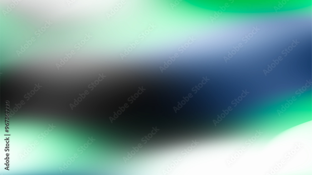 Poster soft gradient with smooth transitions between green, blue, and black tones, providing a calming and 