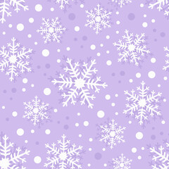 Snowflakes. Pattern with light violet background