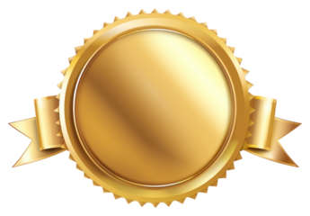 PNG Ribbon award badge icon gold ribbon certificate.
