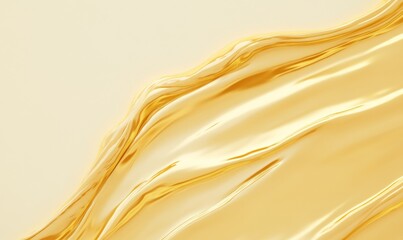 Obraz premium Flowing Golden Liquid Creating a Smooth Texture Against a Soft Light Background