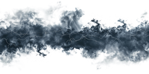 Dark storm clouds on a white background, creating a dramatic and intense atmosphere