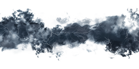 Dark storm clouds on a white background, creating a dramatic and intense atmosphere