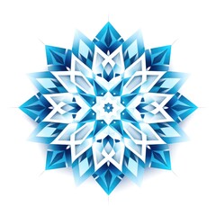 Abstract snowflake in geometric art style.