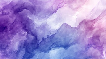 Obraz premium An abstract watercolor background featuring flowing hues of purple and blue, ideal for creating a calming atmosphere.