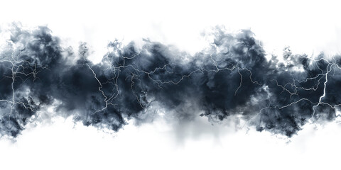 Dark storm clouds on a white background, creating a dramatic and intense atmosphere