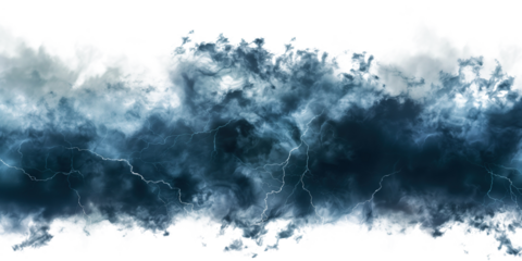 Dark storm clouds on a white background, creating a dramatic and intense atmosphere