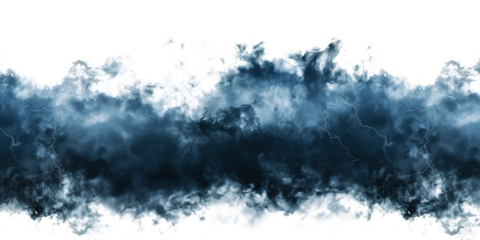 Dark storm clouds on a white background, creating a dramatic and intense atmosphere