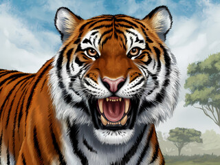 Obraz premium detailed illustration of a Tiger 