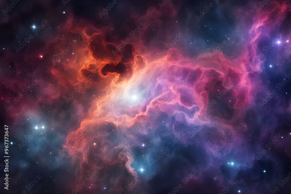 Wall mural captivating nebula space background celestial details view ai generated
