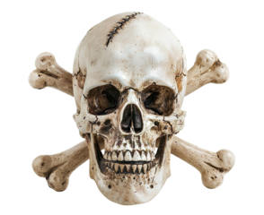Skull with crossbones, cut out