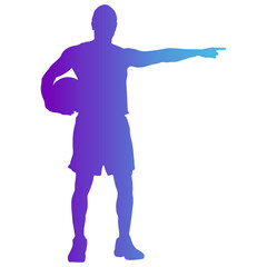 Basketball Player Silhouette with Colorful Design. Isolated Flat Vector Illustration