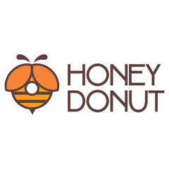 honey donut minimalist logo design