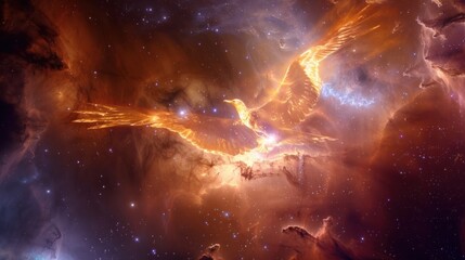 Obraz premium Galaxy phoenix bird