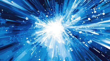 Naklejka premium Vibrant blue design featuring a dynamic burst Includes EPS 8 2d illustration file