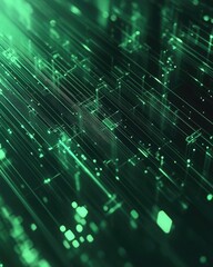 Obraz premium Digital abstract dark green background for business and technology themes