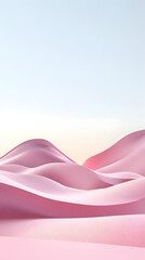 Fototapeta premium Abstract illustration poster of pink desert with a soft, dreamy feel.