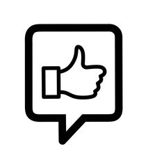 Like icon vector in speech bubble