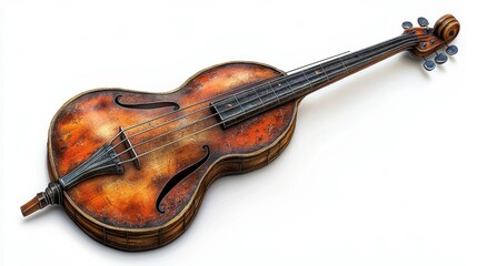 Obraz premium Bass clipart, element, 3D illustration, realistic, isolated on white background